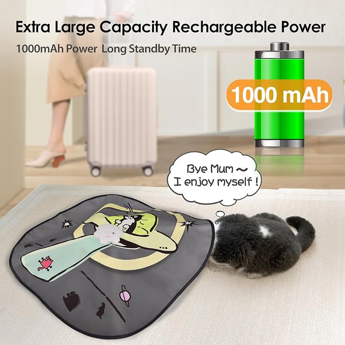 ORSDA 4 in 1 Interactive Cat Toys - Automatic Cat Toys for Indoor Cats & Kittens, 8 Holes Mice Whack-A-Mole, Hide and Seek Smart Motion with 5PCS DIY Replacement Refills