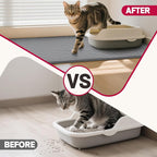 Cat Litter Mat, 34"x22" Waterproof Silicone Pad, Gray | Large Size, Urine-Proof Pad, Litter-Trapping Waves, Non-Slip, Easy Clean, Paw-Safe, for Litter Box, Floor Mat