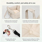 Elevated Dog Car Seat for Small Dogs up to 25 lbs — Memory Foam Cushion, Safety Tether & Non-Slip Base, Machine-Washable Waterproof Pet Travel Bed for Cars, SUVs & Trucks