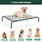 PJYuCien Raised Dog Bed with Pad, 48'' Gray