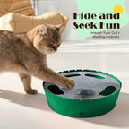 Pawaboo Interactive Cat Toy with Running Mouse, Automatic Track Kitten Toy | Electronic Motion Cat Toy for Indoor Cats, Pop and Play Hide Seek Cats Toys Hunting Mouse for Kitty Play Exercise, Green