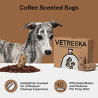 VETRESKA Dog Poop Bags, Coffee Scented Waste Bags, 300 Count | Leak Proof, Extra Thick and Large Pet Bags for Dogs and Cats (20 Refill Rolls)