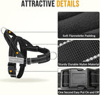 Lukovee No Pull Dog Harness and Leash Set - Adjustable Soft Padded Vest with Front Clip for Easy Control, Reflective Durable Harness for Safe Daily Training Walking for Medium Large Dogs (XL, Black)