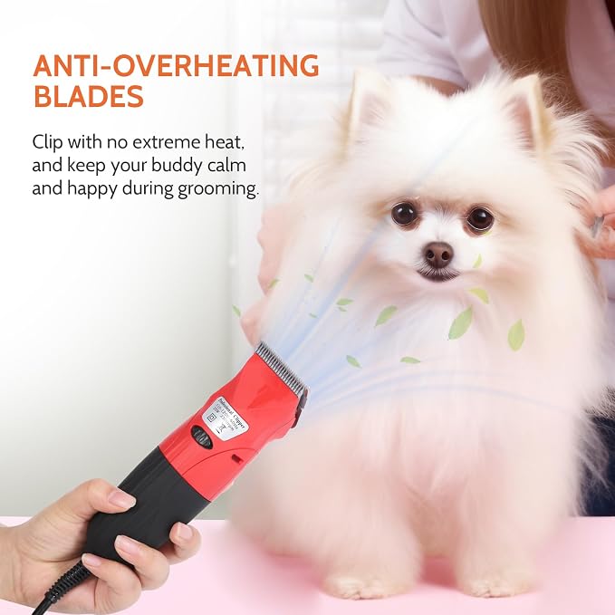 DUCKBOY 35W Pet Clipper Grooming Kit, 4 Interchangeable Blades, 3m Cable | Ideal for all dogs & cats. Home grooming with 4 stainless steel blades, 35W motor, 3m cable. Quiet, safe trimming