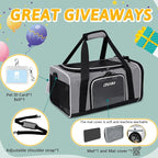 Petskd Small Pet Carrier 17" L x 11" W x 9.5" H Airline Approved, Grey | for Alaska Airlines, Lockable Safety Zippers and Anti-Scratch Mesh, Pets Under 10 lbs