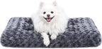 KSIIA Washable Dog Bed Deluxe Plush Dog Crate Beds Comfy Kennel Pad Anti-Slip Pet Sleeping Mat for Large, Jumbo, Medium, Small Dogs Breeds, 29" x 21", Dark Grey