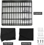 PETIME Foldable Metal Dog Exercise Pen/Pet Puppy Playpen Kennels Yard Fence Indoor/Outdoor 8 Panel 24" W with Top Cover and Bottom Pad
