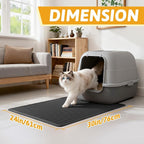 Pieviev Kitty Litter Mat, Double-Layer Waterproof Design, 30" x 24" Black | Honeycomb Litter Box Mat Catches Scattered Particles to Stop Tracking, Urineproof Base protects Floors, Easy to Clean