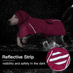 Waterproof Windproof Dog Raincoat with Full Body Coverage, Reflective Adjustable Hooded Jacket, Easy on Lightweight Dog Rain Coat for Large Dogs Poncho Breathable (Neon Pink, XXXXL)
