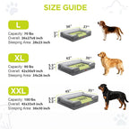 Waterproof Orthopedic Dog Bed for Extra Large Sized Dogs | Memory Foam Pet Bed Sofa with Bolster, Dog Couch with Washable Cover & Non-Slip Bottom, 48x30 Inch, Grey