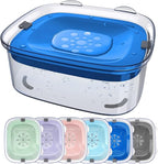 3L No Spill Dog Water Bowl with Slow Drinking Disk(Navy Blue) | Clear Acrylic, Easy Water Check, Non-slip Pads, Slobber Stopper Splash Proof Water Bowl for Sloppy Messy Drinkers Reduce Mess