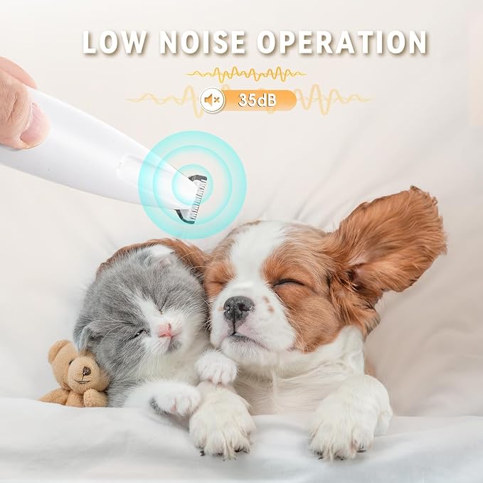 2026 New Pet Precision Trimmer, Dog Paw Trimmer with LED Light, Ultra Quiet | IP68 Waterproof, Dual-Speed Motor, Suit for Trimming Paw, Ear, Face, Butt, Eyebrows, USB Rechageble