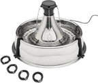 PetSafe Drinkwell Stainless Multi-Pet Fountain, red, 8 lb (PWW00-13705) | Customizable 1-5 Water Streams, Rust/Scratch-Resistant Stainless Steel, Carbon and Foam Filters Included