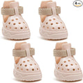 Soft Dog Shoes for Hot Pavement, Breathable Vented Dog Boots, Khaki, Size 8 | 4 Pack, Soft Rubber Material, Lightweight, Anti-Slip Soles, Reflective Strap, Wide Opening, Summer Walks, Medium & Large Dogs