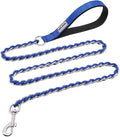 S-ETOVUS-Chain Dog Leash, Bite-Proof Metal Leash, with Padded Handle | Three Sizes 7.25FT/5.2FT/4FT, Woven From Nylon Rope And Chain, Durable And Bite-Resistant, Comfortable With Padded Handles