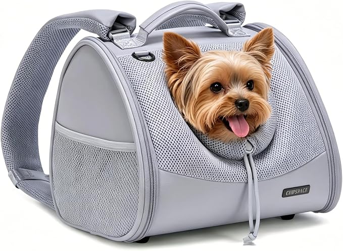 Small Dog Cat Chest Carrier Backpack,Adjustable Ventilated Front Facing Backpack Carrier for Small Dogs Cats Puppy,Airline Approved Lightweight Doggy Backpack for Travel Hiking Outdoor