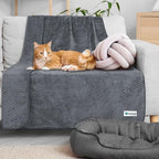 PetAmi Waterproof Dog Blanket, Leakproof Puppy Blanket, 24x32 Dark Gray | For Small Medium Pets, Furniture Sofa Couch Cover Protector, Fleece Throw Indoor Cat Kitten, Reversible Washable Soft Plush