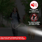 Homimp Chain Dog Leash - Reflective, Chew Proof Metal Leash for Large Dogs, 6 FT with Comfortable Soft Padded Handle, Anti Bite Durable, Non Chewable (Red)