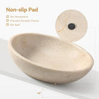 Karibiber Natural Marble Cat Bowl, Weighted 1.5lb Cat Food Bowl for Cat and Small Dog, Small Animal Pet Food Dish Non-Slip, Shallow Dish for Whisker Fatigue Relief, Premium Beige Stone for Home Decor