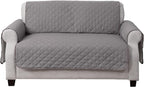 Furhaven Water-Resistant & Reversible Loveseat Cover Protector for Dogs, Cats, & Children - Two-Tone Pinsonic Quilted Living Room Furniture Cover - Gray/Mist, Loveseat