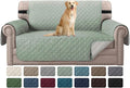 H.VERSAILTEX Reversible Loveseat Cover Water Resistant Loveseat Slipcover Washable Loveseat Couch Cover with Non Slip Elastic Strap Furniture Protector for Kid Dog Pet(Loveseat, Desert Sage/Beige)
