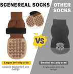 SCENEREAL Dog Socks to Prevent Licking Paws for Hot/Cold Pavement Anti Slip, Dog Shoes for Hardwood Floors, Dog Boots & Paw Protectors with Grippers for Small Medium Large Senior Dogs