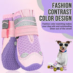 SlowTon Dog Shoes for Large Small Medium Dogs - Breathable Dog Boots for Summer Hot Pavement, Paw Protector for Outdoor Walking Winter Snow, Anti-Slip Rubber Dog Booties for Hardwood Floor (PI, 6)