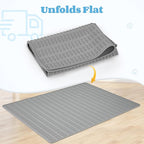 Cat Litter Mat, 47x35in Extra Large Litter Trapping Mat, Grey | XXL Cat Mat Fits 2-4 Litter Boxes, Silicone Litter Trapping Mat, Waterproof Raised Edges, Non-Slip Bottom, Easy Clean