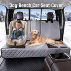 Pet Bench Seat Covers for Trucks, Heavy Duty Nonslip Car Seat Protector with ISOFIX Openings for 1-2 Child Car Seats,Fits Ford 150,Ram 1500,GMC Sierra,Toyota,Ram,Chevrolet Silverado(Grey)
