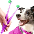 Dog Toothbrushes for Medium and Large Dogs&Cats, 2pcs, Ultra Soft Bristle, Long Durable Handle, Pet Tooth Brush and Dental Care Kit, Super Thin Bristle Gentle on Gum for Sensitive Pets, Red Violet
