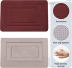 Dog Bed Soft Dog Crate Bed Pad Mat, 42 in Non Slip Bottom Washable Beds for Large Dogs, Pet Bed Mattress Kennel Pad, Dark Red
