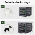 28"L Collapsible Dog Crate for Small/Medium Dogs - No-Tool Assembly Foldable Dog Cage - Portable Travel Crate with 2 Wheels - Space-Saving for Indoor Outdoor Use (Dark Grey, 28.0"L x 18.3"W x 20.9"H)