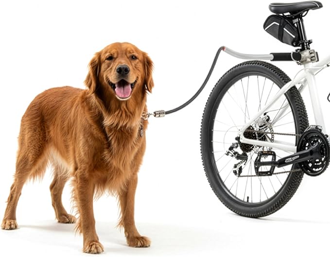 Sherpa Cycleash Hands Free Dog Bike Leash with Shockless TPR Technology - Ultra Light Alloy Construction, Ergonomic Design for Safe Cycling with Active Dogs - Sliver, One Size