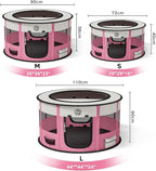 Dog Playpen for Puppies and Cats: Foldable Pet Pen with Dual Doors | Two Zippered Doors, 360° Mesh Windows, Removable Breathable Top, Spacious Interior