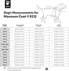 Hurtta Monsoon Coat II ECO, Wet Weather Dog Raincoat Coat, Peacock, 11 in