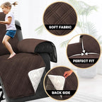 Recliner Cover 100% Waterproof Couch Cover Sofa Cover for Living Room Water Resistant Furniture Protector with Elastic Straps for Pets Dog(Recliner28,Brown)