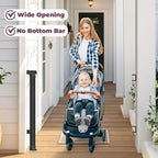 Retractable Baby Gate for Stairs & Doorways, Dog Gate Indoor Outdoor | Extends to 55" Wide 34" Tall Mesh Child Gate for Hallways, Deck, Porch, Pet Toddler Safety Essentials, Easy Install, Black