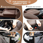 Dog Car Seat for Small Dogs Adjustable Portable Center Console Dog Car Seat Removable Cat Booster Cars Seats - Safety Belt with Cushion Anti-Collapse for Puppy Kitten Up to 15 Lbs (Black)
