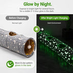 Cat Tunnel Tube with Plush Ball Toys Collapsible Self-Luminous Photoluminescence, for Small Animals Pets Bunny Rabbits, Kittens, Ferrets,Puppy and Dogs Grey Moon Star