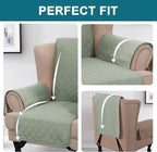 Turquoize 100% Waterproof Wing Chair Cover Wing Armchair Slipcovers Chair Couch Protector Triple Non-Slip Sofa Slipcover for Wing Chair Furniture Protector for Pets, Kids,Dog (Wing Chair, Sage)