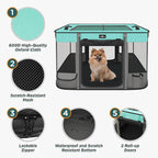 Paw Ballet Foldable Pet Kitten Playpen, Waterproof Portable Dog Cat Playpen Kennel Tent for Small Cat Dog, Retractable Shade Cover with Free Carrying Case, Indoor Outdoor Use for Small Animals.