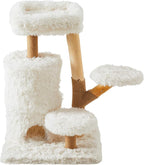 35" Multi-Level Cat Tree with Durable Sisal-Wrapped Posts, Dual Enclosed Condos, Cushioned Perches, and Removable Plush Cover,White