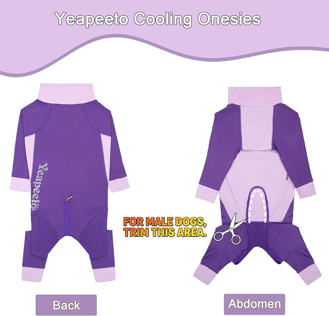 Dog Sun Protection Cooling Suit UPF 50+, Quick-Dry Breathable Jumpsuit for Large & Medium Dogs, Outdoor Dirt-Resistant Shedding Control Pet Apparel (Berry Purple, 7X-Large)