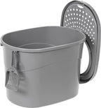 Amazon Basics Large Cat Litter Box with High Sides, Top Entry, Odor Control, Includes Scoop, 20.5 x 14.75 x 14.38 inches, Grey