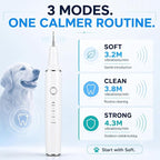 Dog Teeth Cleaning Kit, Ultrasonic Dog Plaque and Tartar Remover | Contact-Activated Pet Dental Care Tool with 3 Modes, 4 Heads, LED Light, IPX6 Rechargeable Dog Cat Teeth Cleaner - White