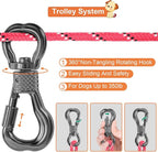 XiaZ Dog Tie Out Cable for Camping, 100ft Portable Overhead Trolley System for Dogs up to 200lbs，Dog Lead for Yard, Camping, Parks, Outdoor Events,5 min Set-up
