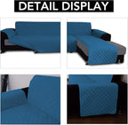 Easy-Going Reversible L-Shape Sectional Couch Cover, Large, Peacock Blue | Soft Sofa Slipcover For Dogs, Fits Left/Right Chaise Lounge Protector, Water Resistant Mat For Living Room