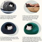 MEOWFIA Cat Cave – Premium Felt Cat Bed Enclosure for Indoor Cats, Handmade Merino Wool (Pistachio, Large)