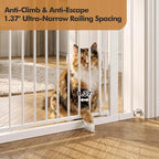 51-inch Extra Tall Pet Gate for Cats & Dogs,White | Fits widths of 31.5-42.5“,Extra Tall Design, Pressure/Screw mounted, Suitable for stairs and doorways