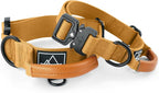 MADE TO ROAM Control Dog Collar | Leather Handle & Heavy Duty Metal Buckle | Premium adjustable collar with vegan leather handle. Fits medium to large dogs. 15 colors. Matching leash & harness